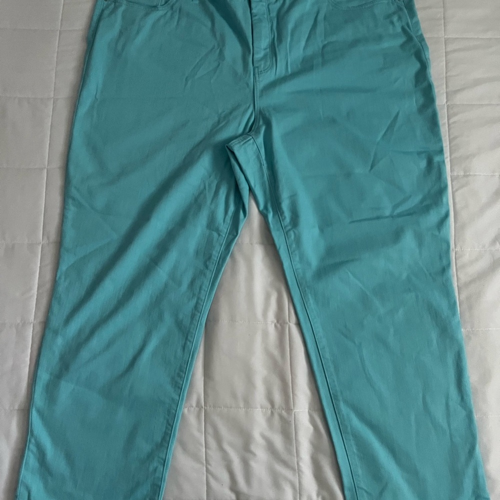 Chico's Blue Chinos Smooth Cotton Blend